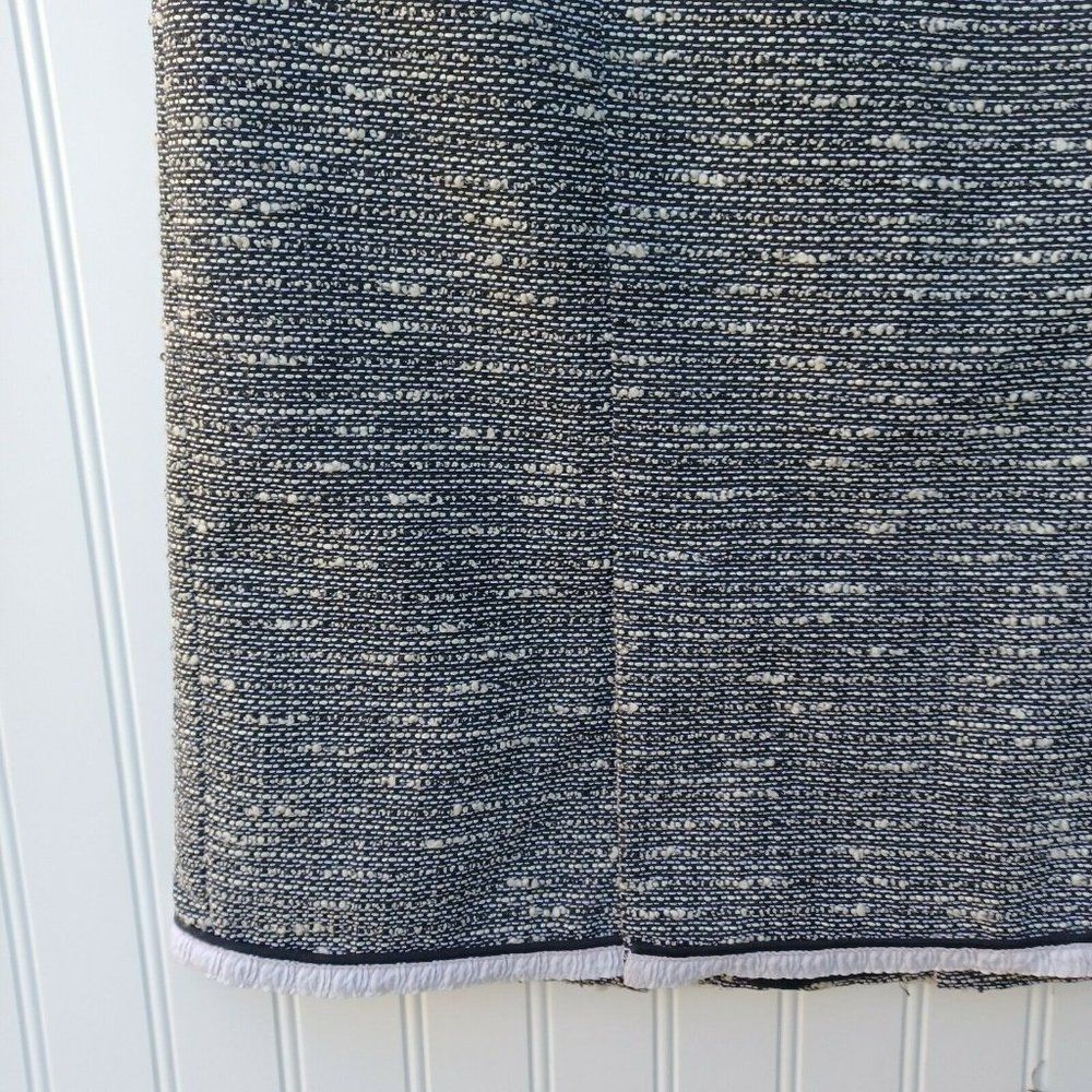 Nanette Lepore Pencil Skirt Size 6 Black White Tweed Kick Pleats Retro Wiggle - Picture 5 of 10